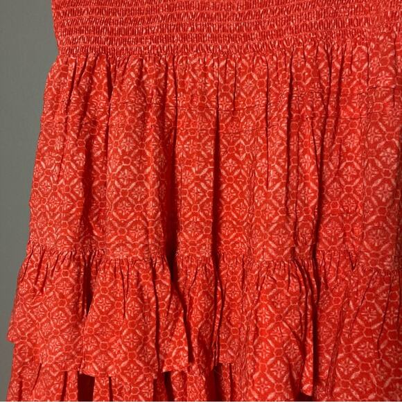 Lauren Ralph Lauren Skirt size 8 cottagecore western red tiered drop waist - Picture 7 of 9